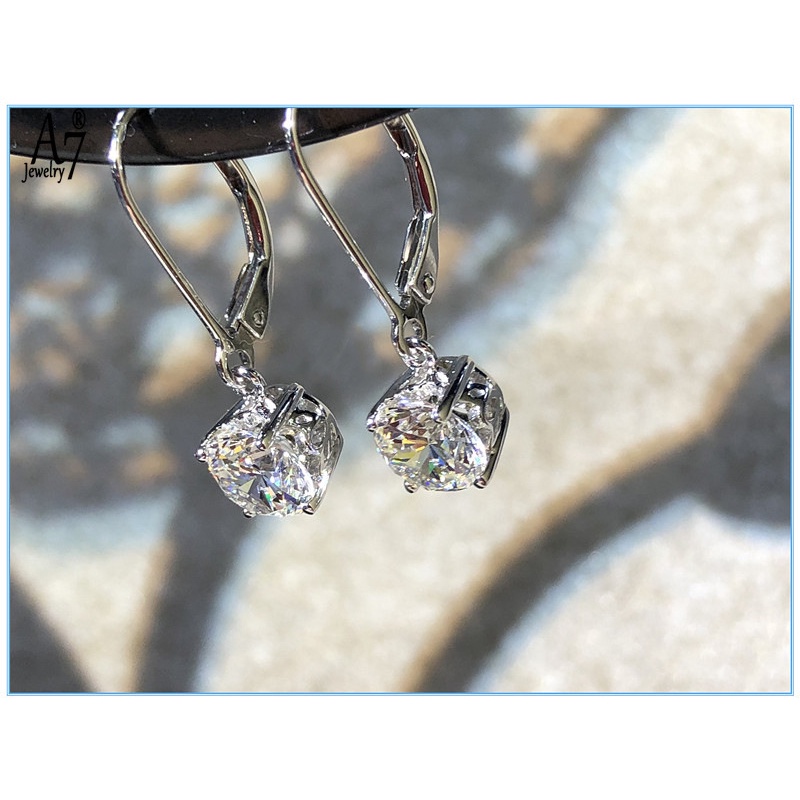 Hoa tai mẫu Pt950 thiết kế móc hình chữ D nhiều màu sắc thời trang