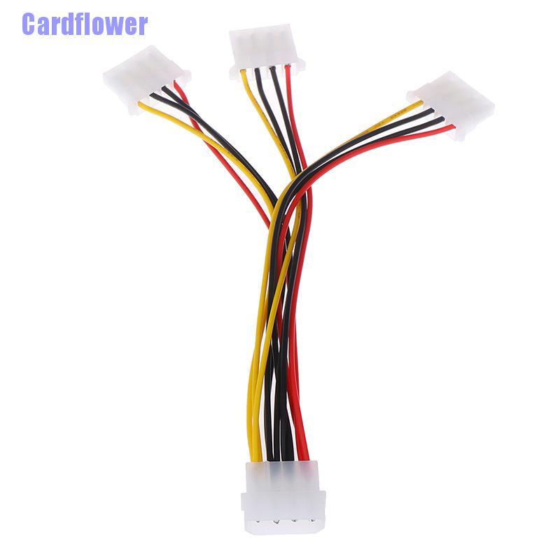 Cardflower  4 Pin IDE 1-to-3 Molex IDE Female Power Supply Splitter Exentsion Adapter Cable