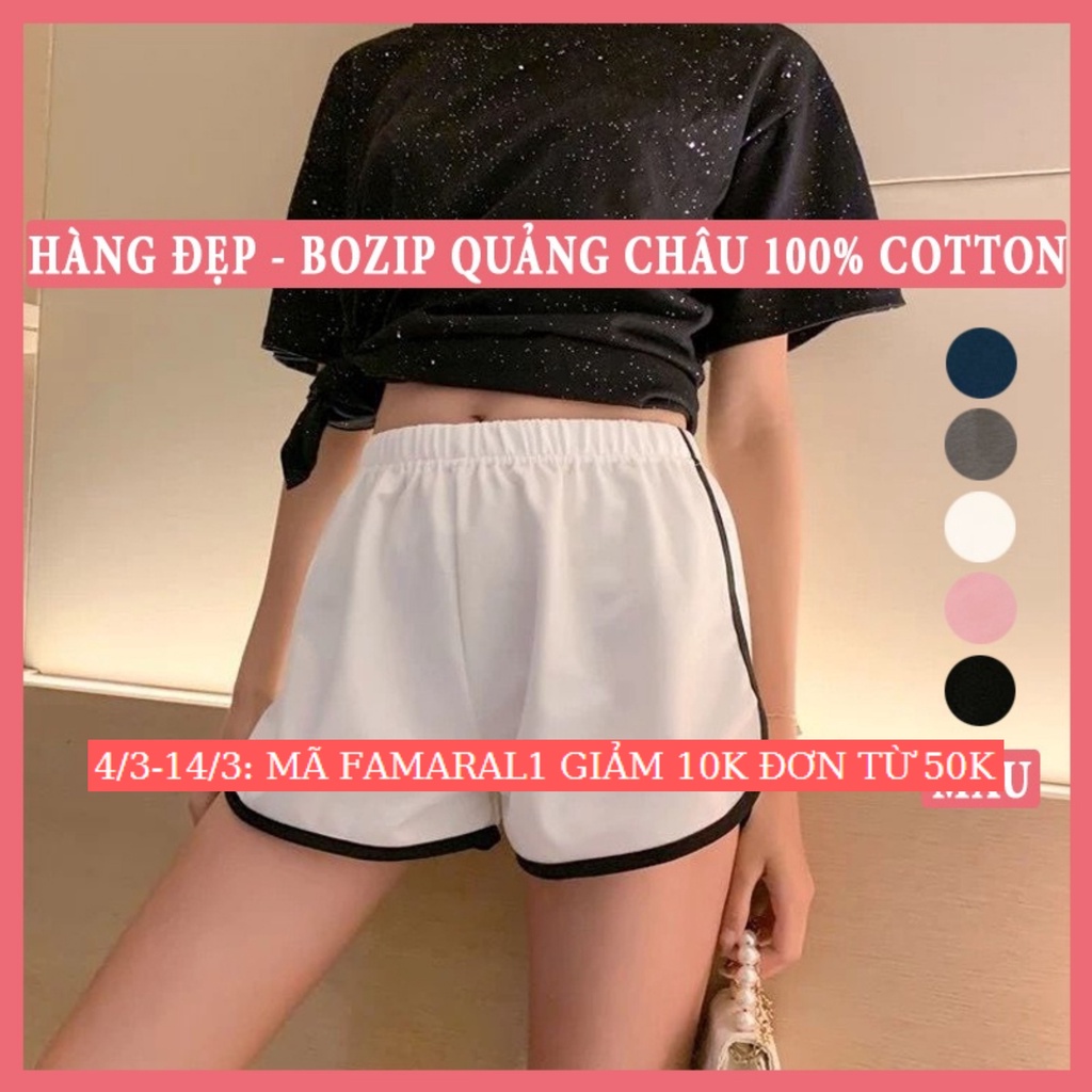 Quần Short Nữ, Quần đùi ngủ nữ mặc nhà Phối Viền cá tính 100% Cotton Bozip Mới 2022