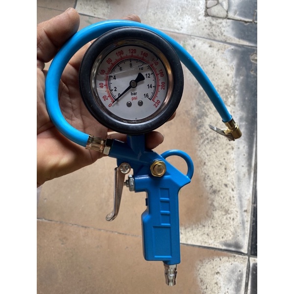 Đầu vòi bơm oto- xe máy -kiêm đồng hồ đo áp suất lốp hàng loại 1 CÓ DẦU THỦY LỰC