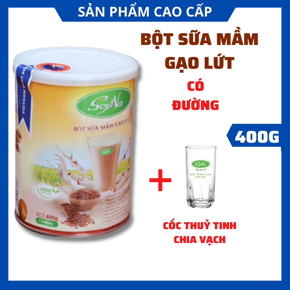 Bột sữa mầm gạo lứt Soyna 400g - có đường - Chính hãng,hỗ trợ giảm cân.