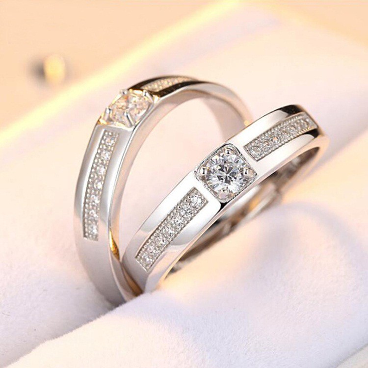 Nhẫn đôi nam nữ cực đẹp, bạc ý S925 giá rẻ - NC15