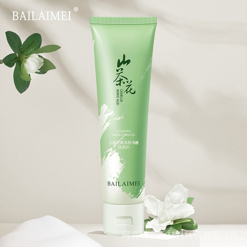 Sữa Rửa Mặt Bailaimei Chiết Xuất Từ Hoa Trà Amino Acid Dưỡng Ẩm Làm Sạch Lỗ Chân Lông Dịu Nhẹ
