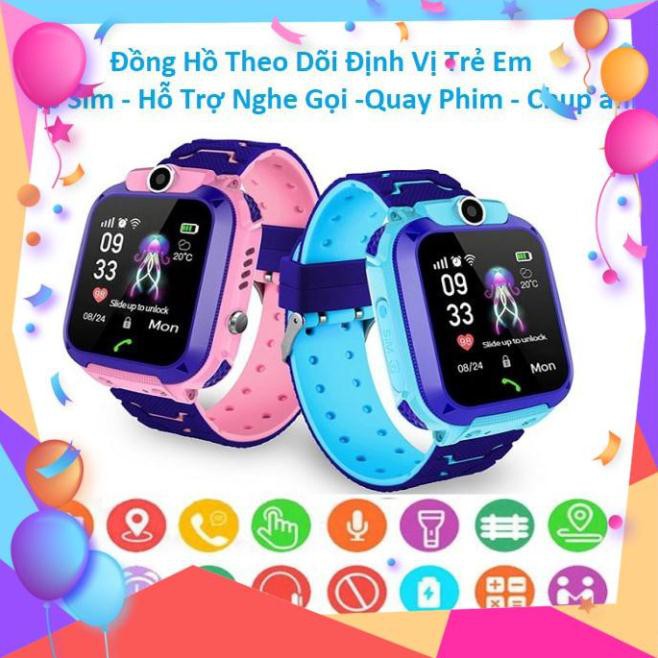 💕Tặng Kèm Sim 3G💕 Đồng Hồ Thông Minh Định Vị Trẻ Em Q12, Đồng Hồ Giám Sát, Gọi Điện, Video Call, Chống Nước Ip67