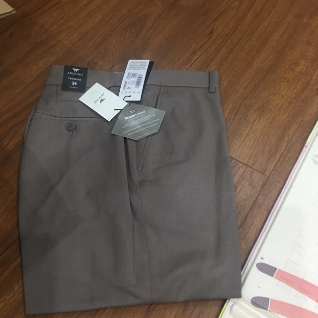 (Xả) Quần âu nam ARISTINO- slim - atr009s7- nâu co giãn nhẹ-33-35 | BigBuy360 - bigbuy360.vn
