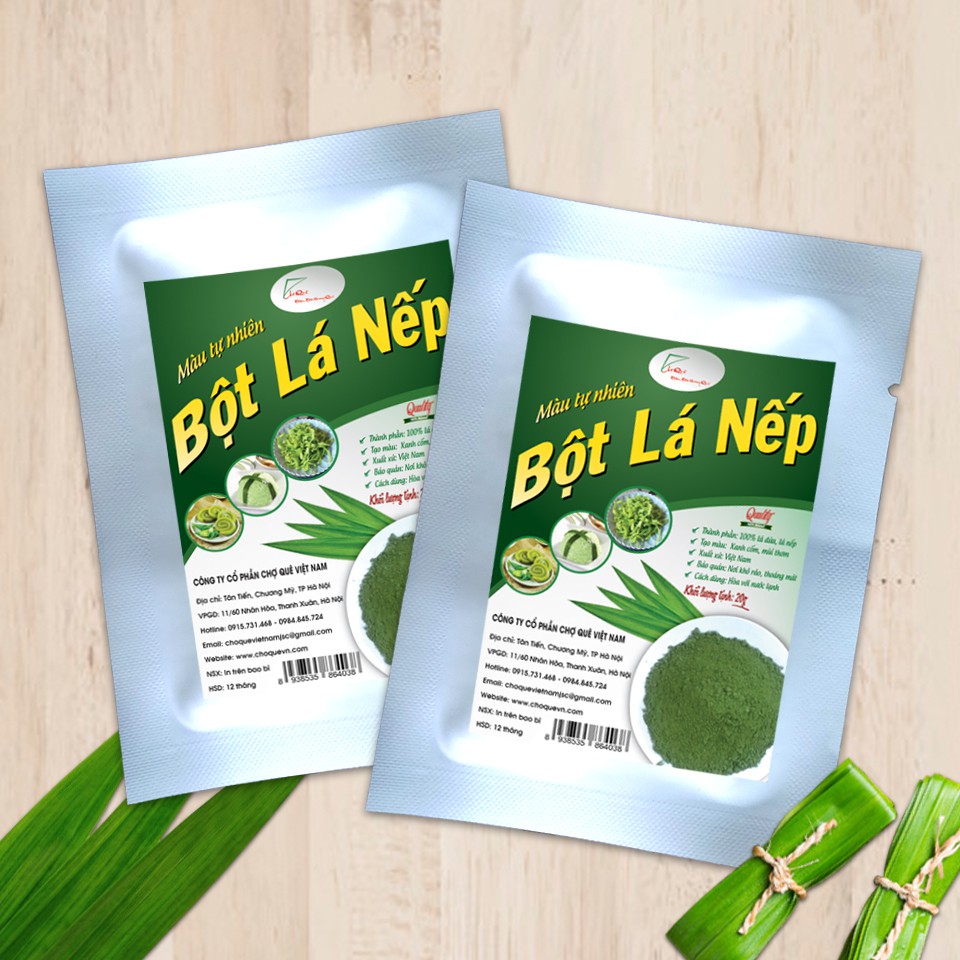 Bột Lá Nếp Lá Dứa Nguyên Chất Sấy Lạnh Gói 20gr