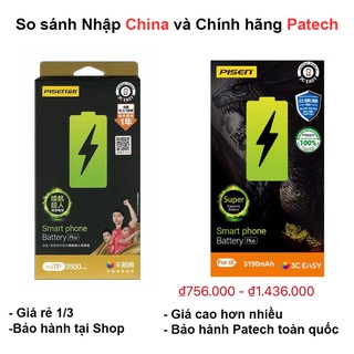 Pin IPhone PISEN dung lượng siêu cao cho Iphone 6,6s,6Plus,6SPlus,7,7Plus,8,8Plus, X - tistore