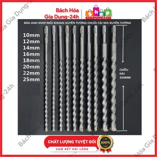 MŨI KHOAN BÊ TÔNG DÀI XUYÊN TƯỜNG CHUYÊN DỤNG ĐẦU GÀI SDS M 10.12.14.16.18.20.22.25x350MM