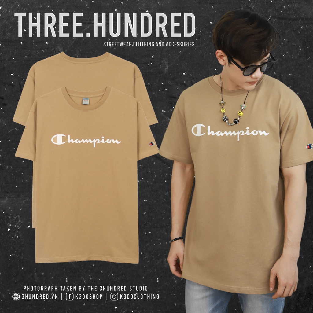 ÁO THUN CHAMPION BIG LOGO CHỮ IN MÀU TAN