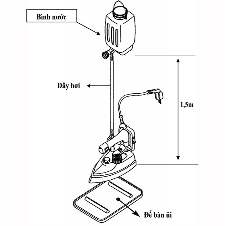 Bàn ủi hơi nước treo công nghiệp Silver Star ES-300 - 1200W chính hãng