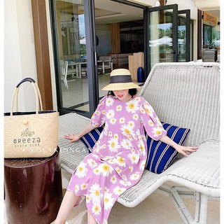 Đầm maxi suông hoa cúc chất đẹp