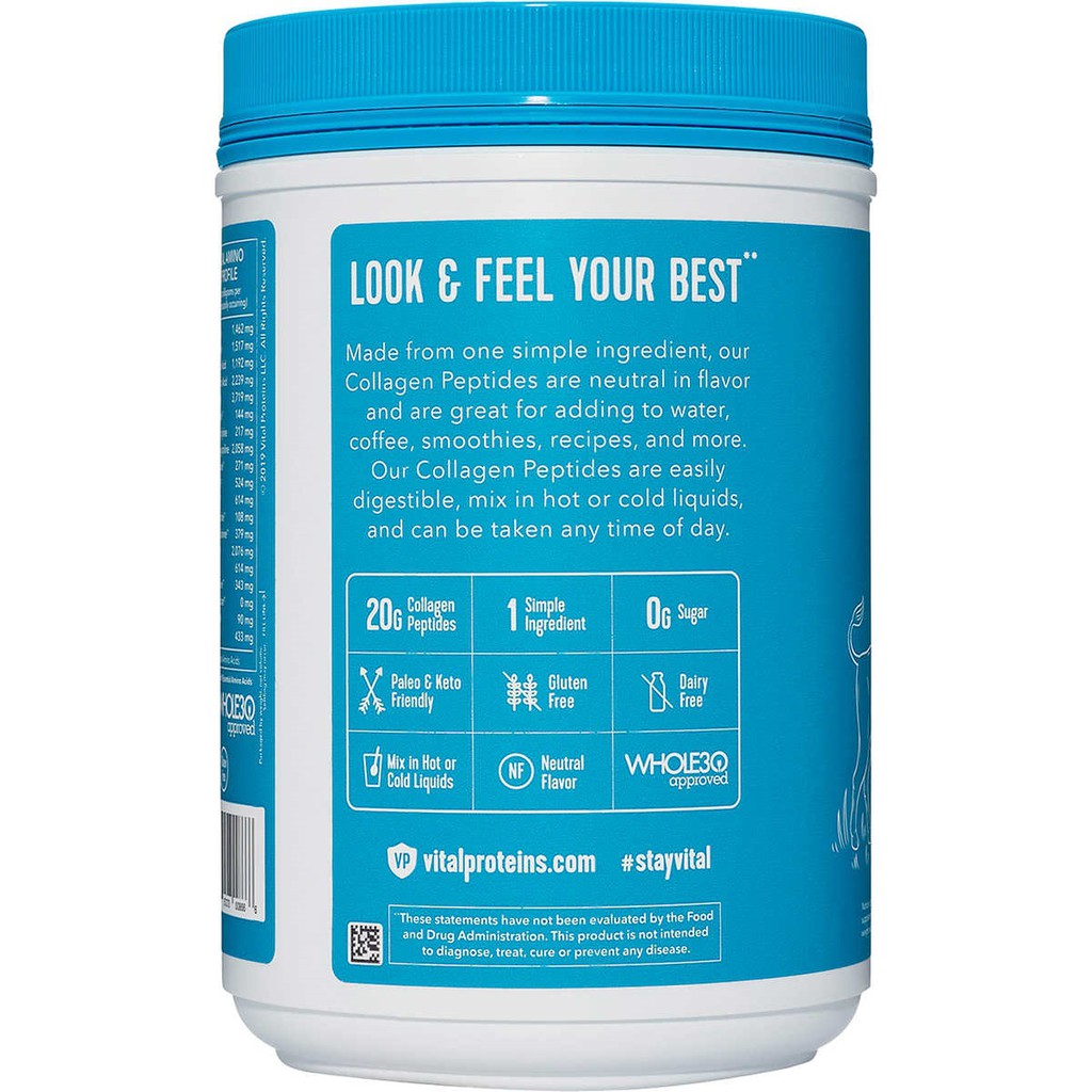 Bột pha uống Vital Proteins Collagen Peptides (Unflavored/ Chocolate)