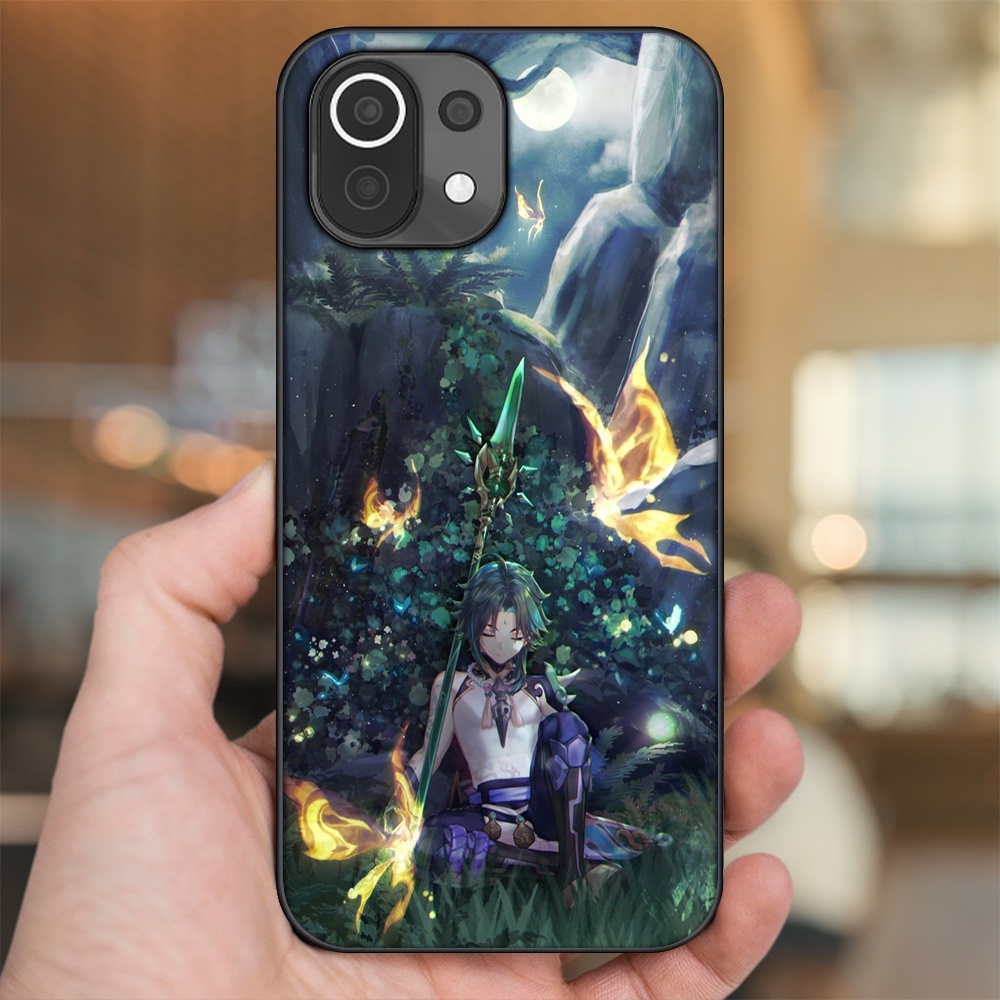 Ốp lưng Xiaomi Mi 11 Lite viền đen in hình Xiao Genshin Impact