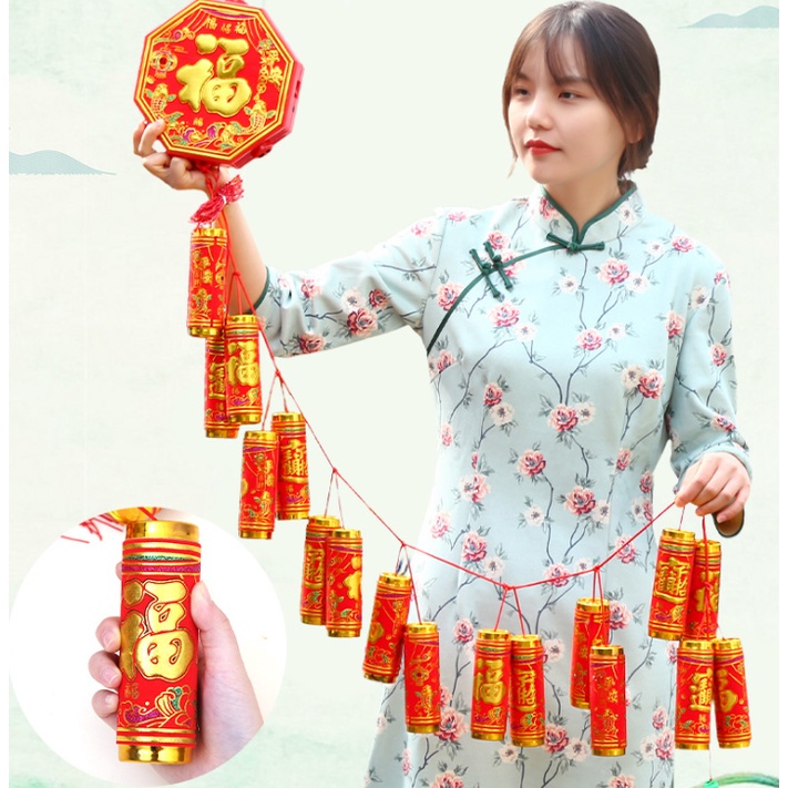 Dây Pháo giả Đỏ trang trí ngày Tết vui Xuân