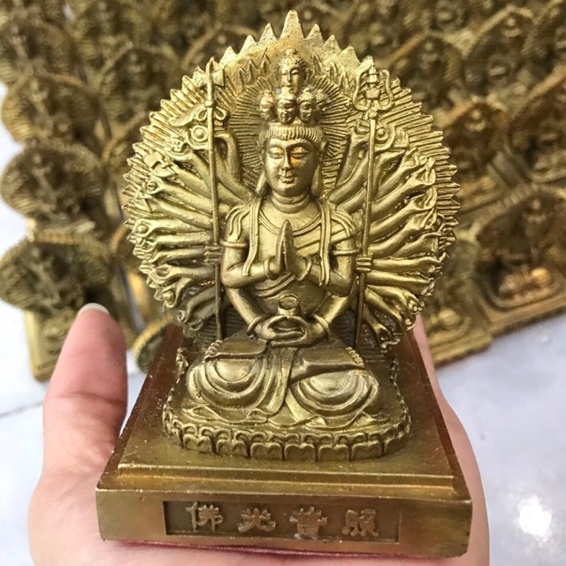 Tượng Phật Nghìn Mắt Nghìn Tay 2 mặt Vật phẩm phong thuỷ bằng đồng