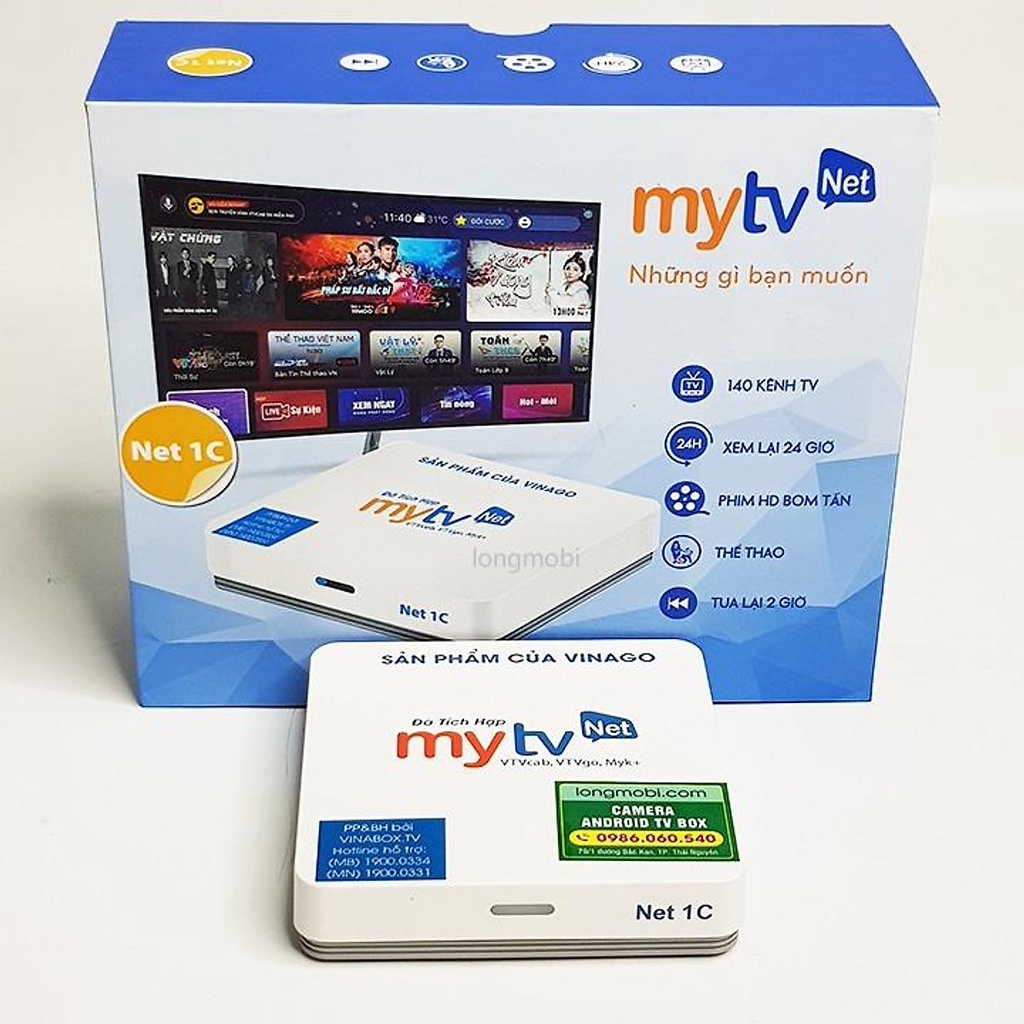 Android MyTV NET Net 1C - Ram 2G, Rom 16G bản 2022 4K utra, Xem Truyền Hình 100 Kênh Bản Quyền mới nhất