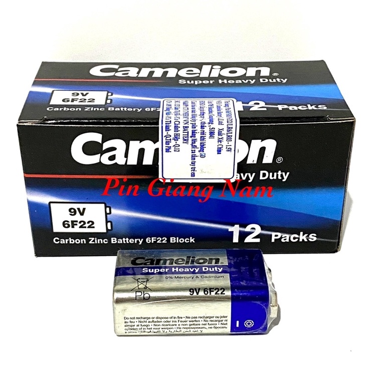 Pin 9V vuông Camelion 6F22 - SP1B hộp 12 viên