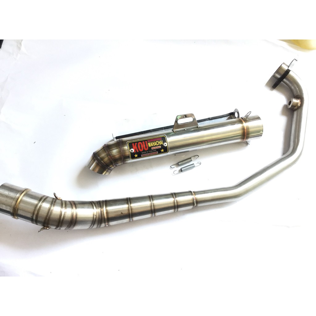 Pô KOU inox 304 full tem nhôm đóng bao gồm cả cổ 2 khúc 304 cho xe exciter, winer, sonic, raider fi, satria, gsx,