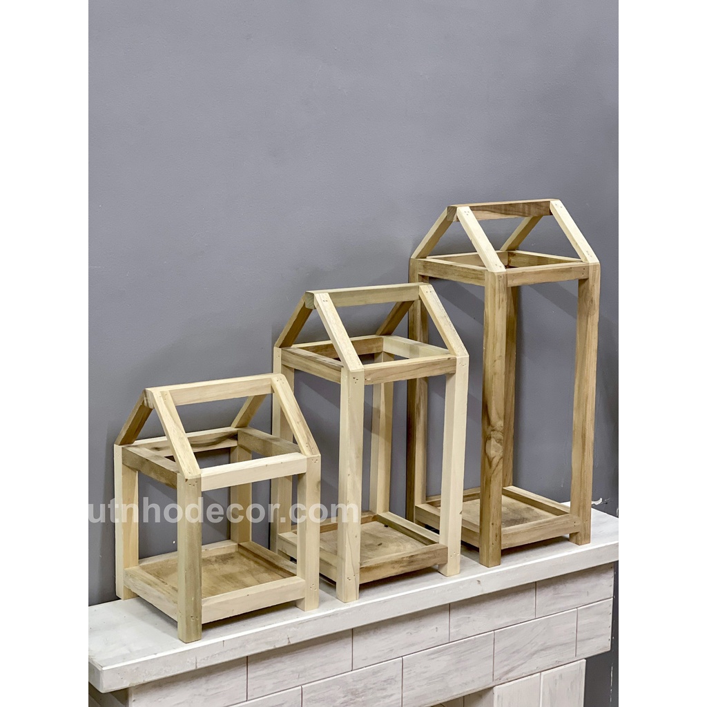 Đèn bão gỗ decor nhiều kích cỡ