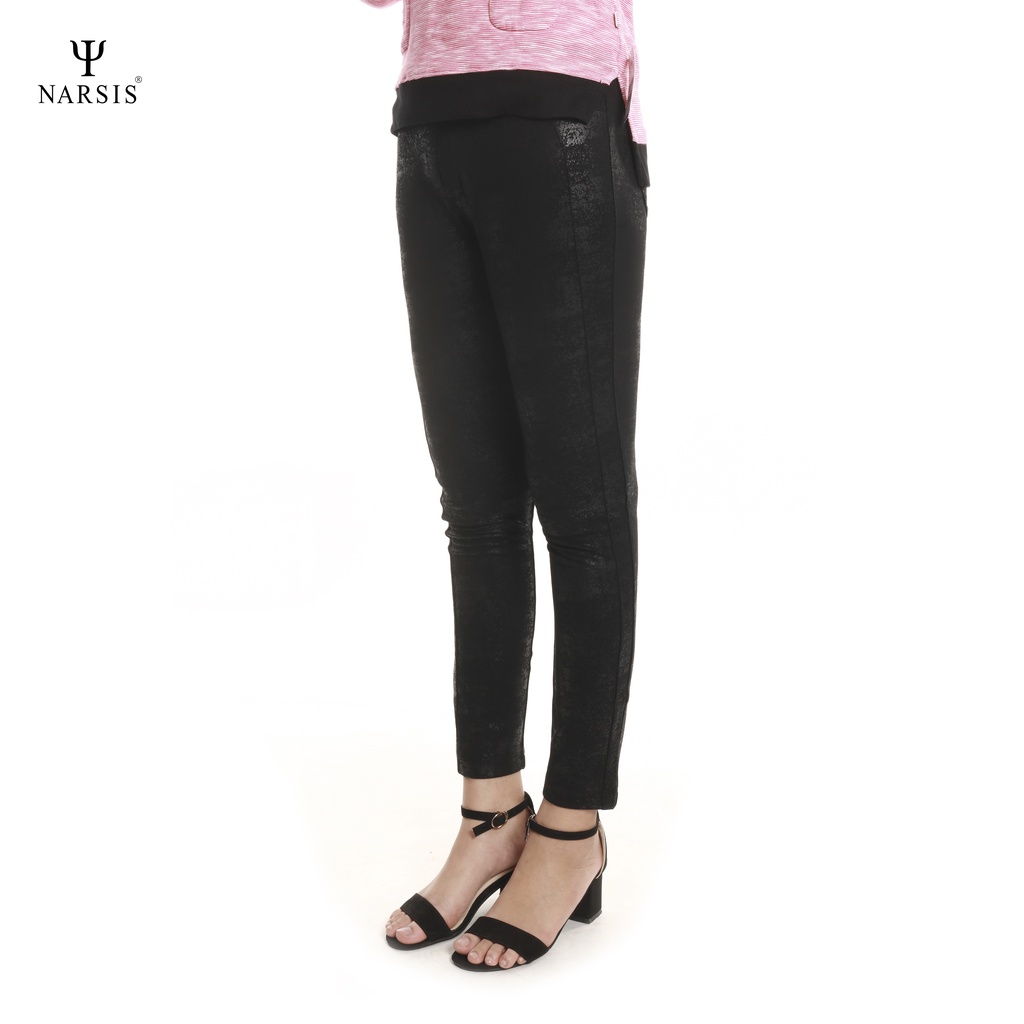 Quần bó nữ hai da gỉa da Narsis P6021 màu đen