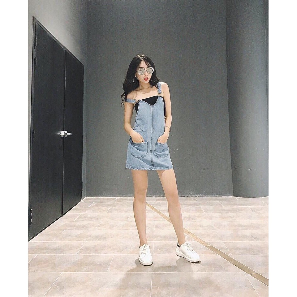 [ Mã WASTRUN4 giảm 10% tối đa 30K đơn 99K] yếm jean nữ cao cấp dương mịch 1324as | BigBuy360 - bigbuy360.vn