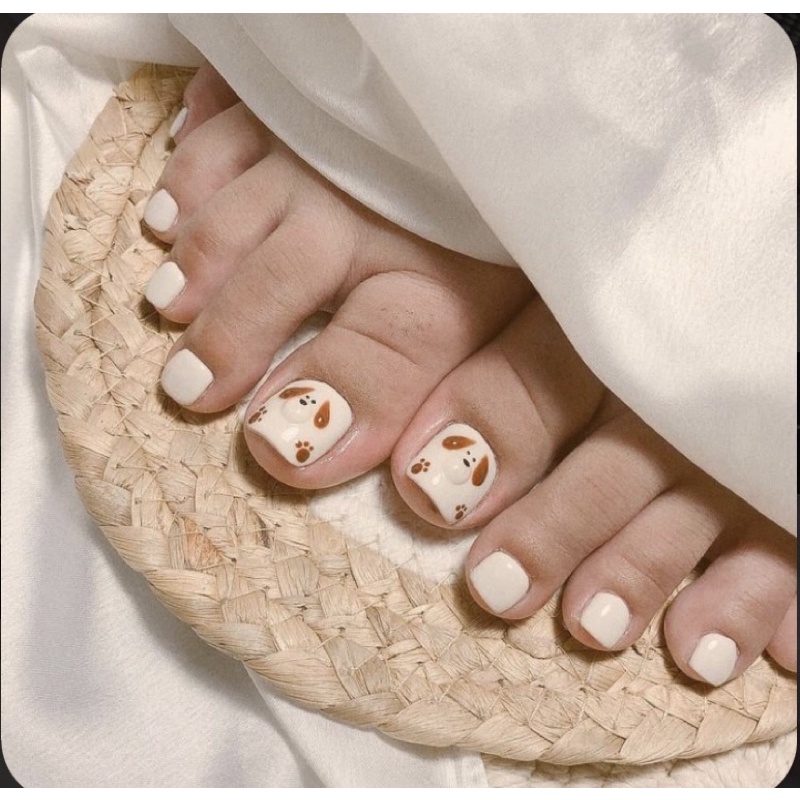 Mẫu  24 móng chân giả dễ thương kèm keo dũa