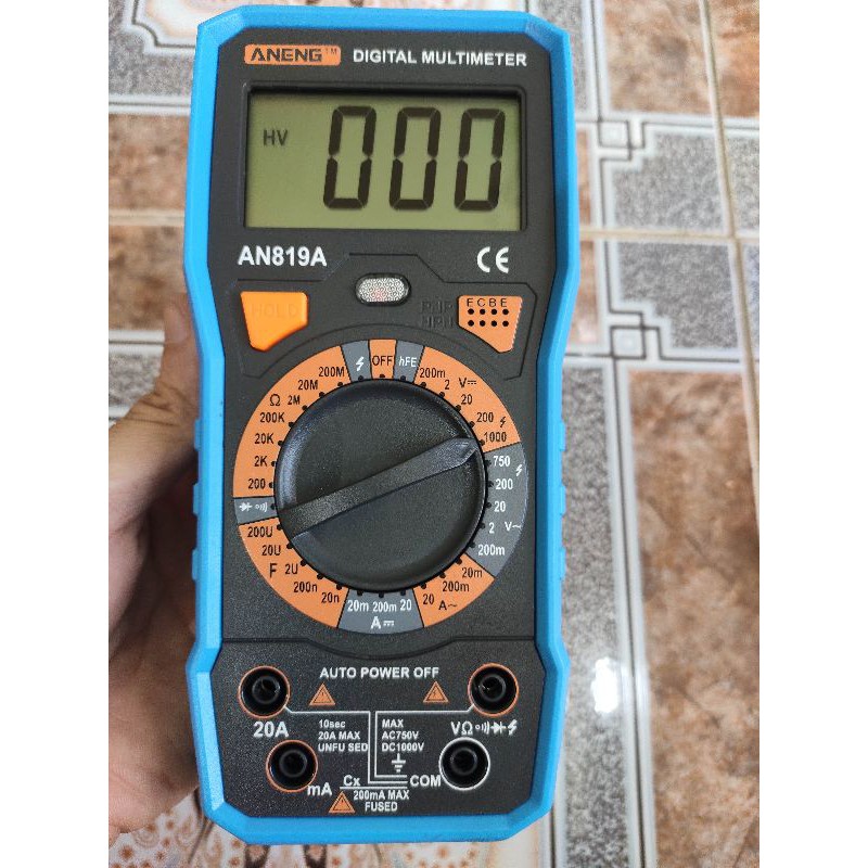 Đồng hồ vạn năng kỹ thuật số Aneng AN819A đo điện trở 200MΩ, dòng điện 20A