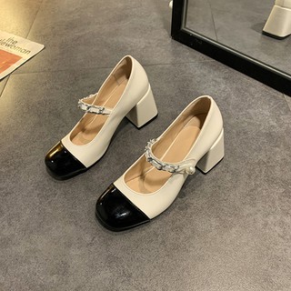 [SẴN 39] Giày retro da bóng phối màu mã 518 (ảnh thật ở cuối)