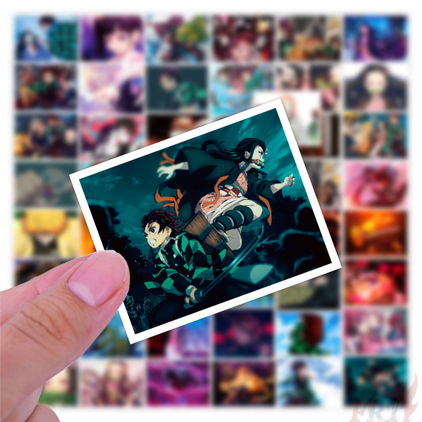❉ Demon Slayer: Kimetsu no Yaiba - Series 11 Mini Poster Stickers ❉ 50Pcs/Set Anime Mixed Luggage Laptop Skateboard Doodle Stickers