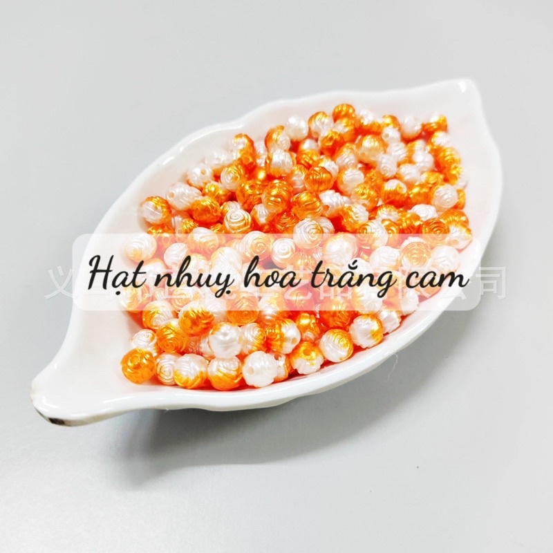 Hạt nhuỵ hoa hình bông hoa phủ ánh trai 50gr loại 8mm, vật liệu hoa nhựa, hoa handmade