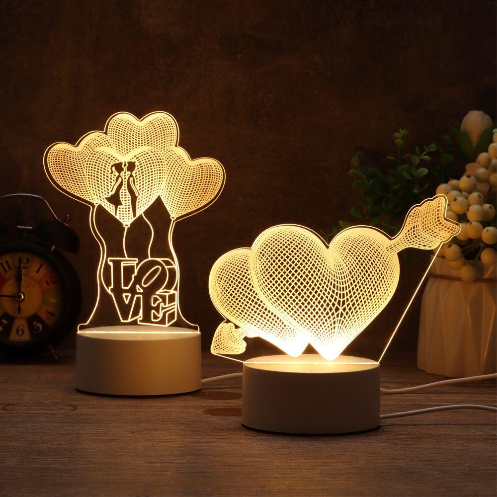 Đèn Ngủ 3D Bằng Acrylic Dễ Thương Dùng Làm Quà Tặng Valentine