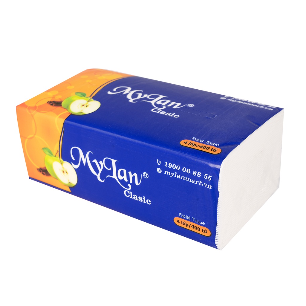 LỐC 5 gói, giấy rút cao cấp Mylan quả táo xanh 4 lớp, 100 tờ/gói