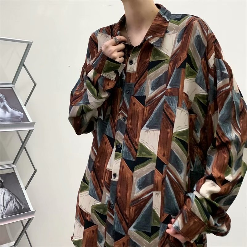 Korean Style 3d Printed Long Sleeve Shirt For Men / Women