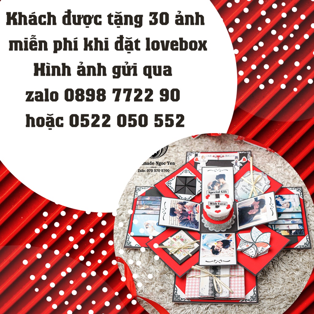 hộp quà tặng LOVE BOX FREE IN ẢNH