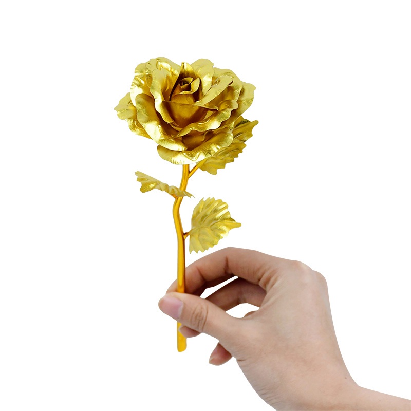 Hoa hồng giả mạ vàng dùng trang trí