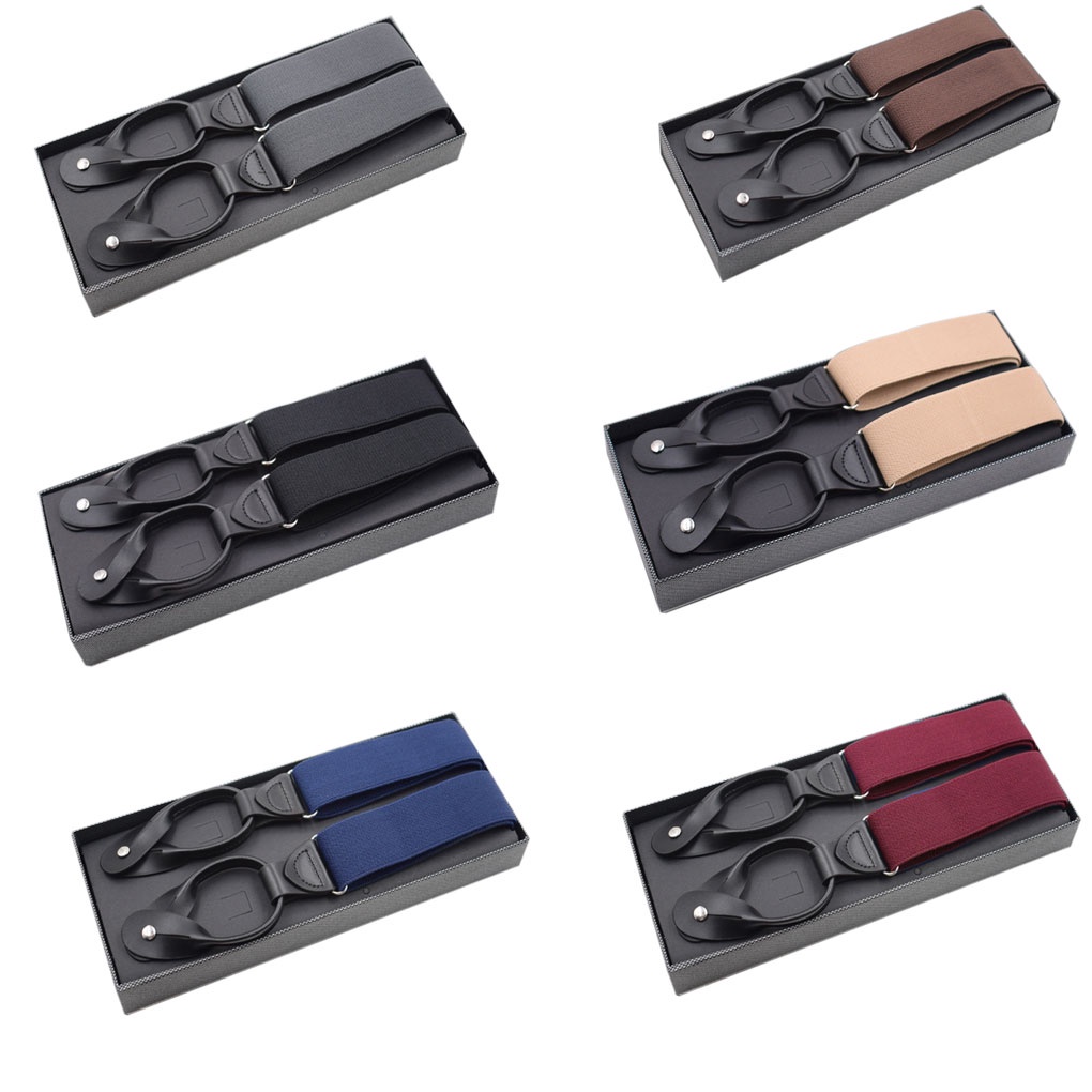 Thắt lưng có thể điều chỉnh hình dạng chữ Y bằng da đàn hồi nẹp nút màu tinh khiết cho nam