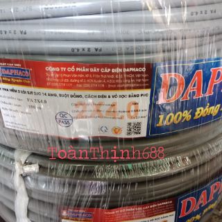 Dây điện đôi 2vỏ bọc 2x4.0 Daphaco 100mét
