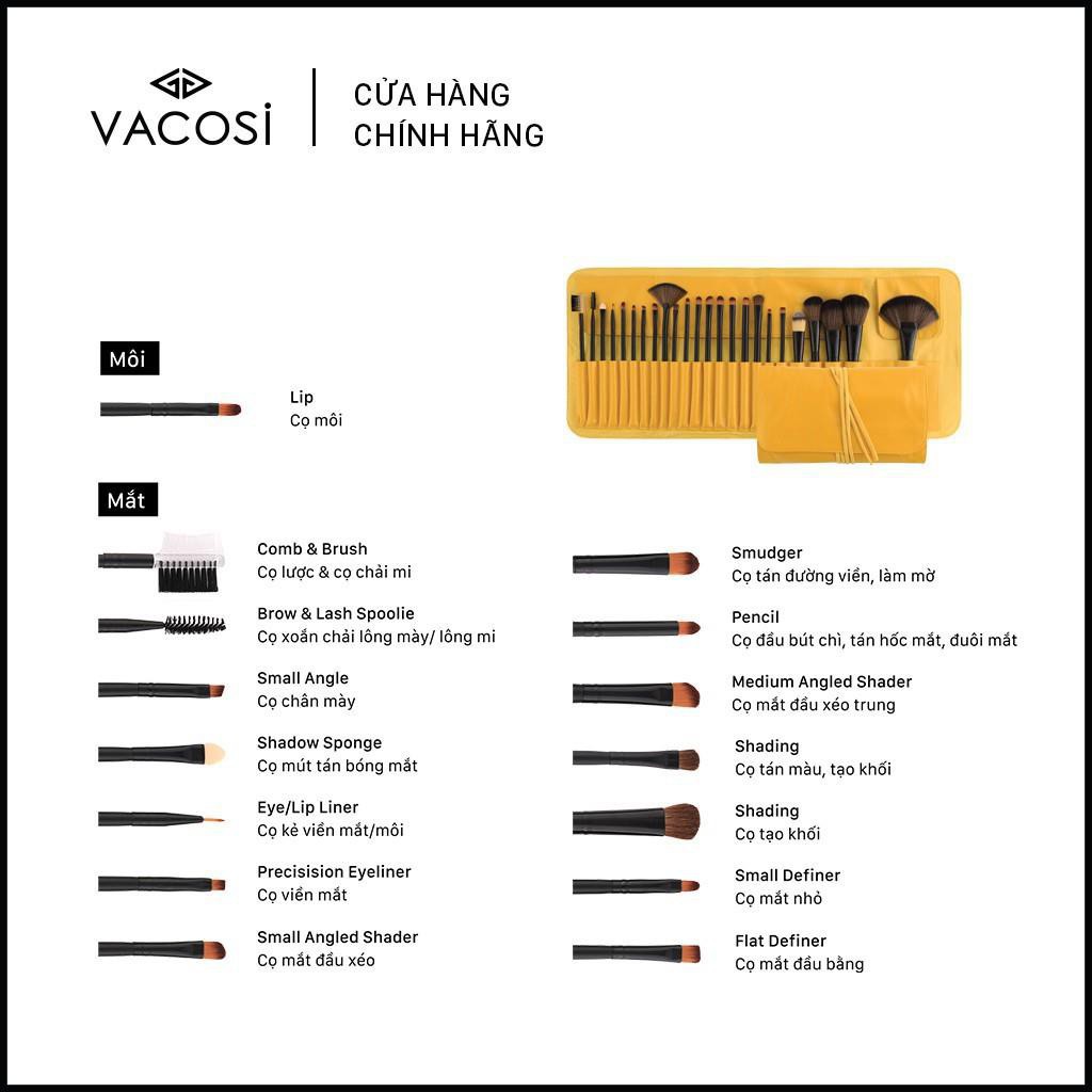 BỘ CỌ CHUYÊN NGHIỆP 24 CÂY, BÓP DA VÀNG VACOSI - BC100