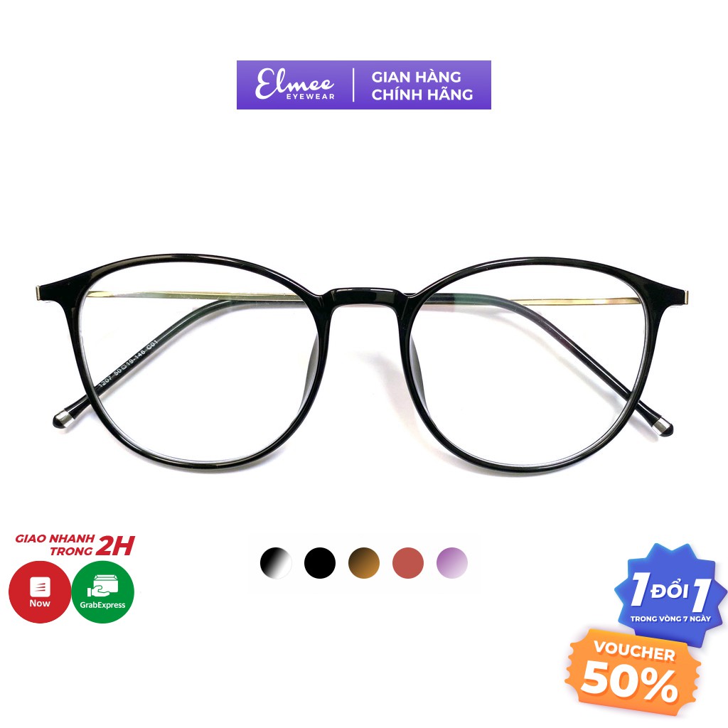 Gọng kính kim loại dáng tròn Elmee E1207 mảnh nhẹ, thanh lịch