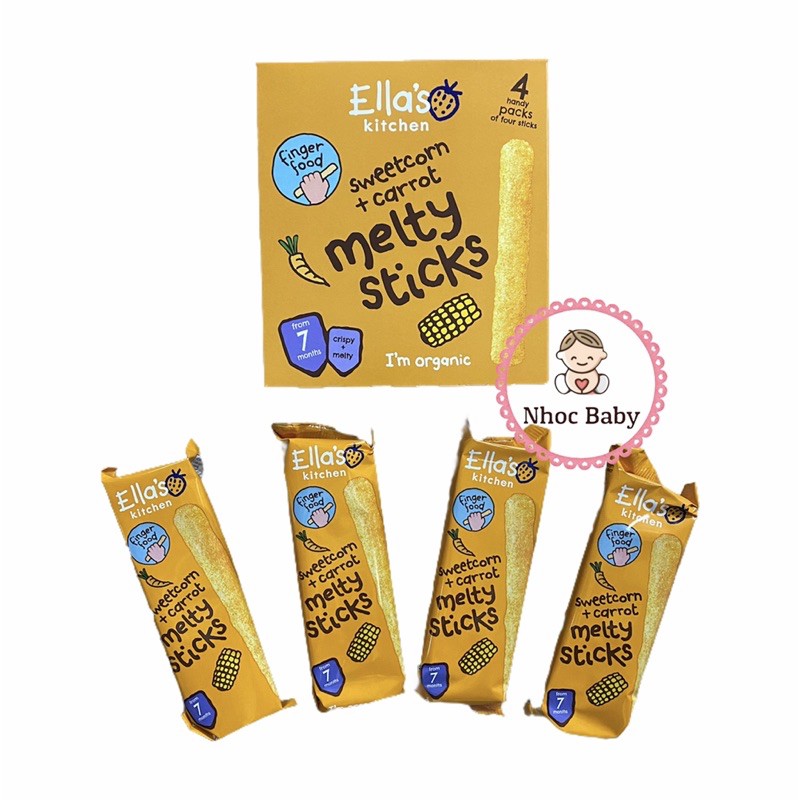 Bánh ăn dặm hữu cơ Ella’s Kitchen Melty Sticks cho bé 7m+ (UK)