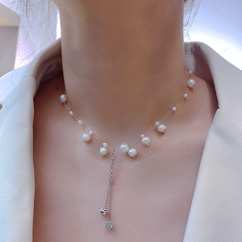 AROMA Vòng Cổ Choker Đính Ngọc Trai Phong Cách Hàn Quốc