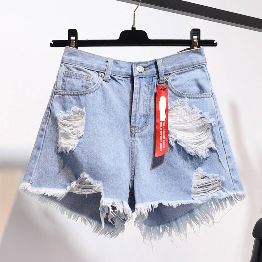 Quần jean nữ short cạp cao quần đùi nữ hàng quảng châu loại 1
