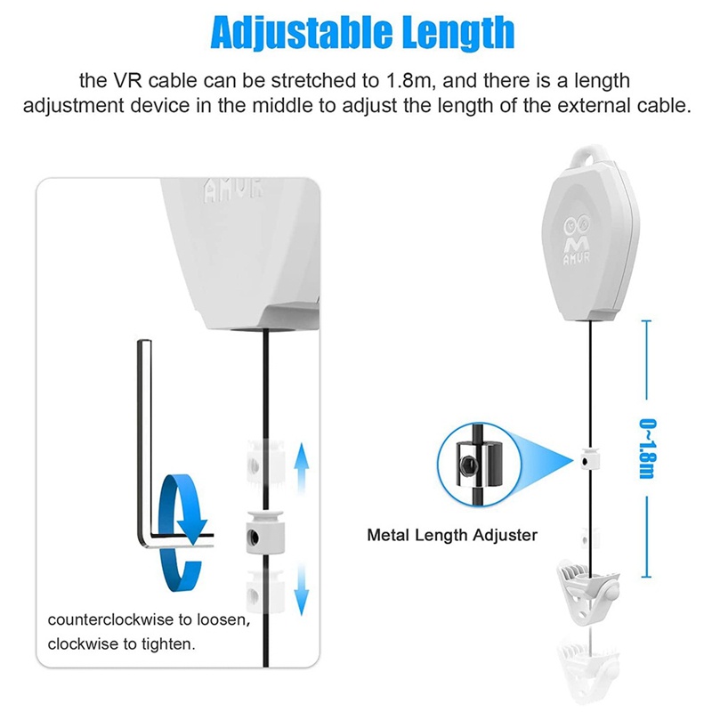 Set 6 Ròng Rọc Sắp Xếp Dây Cáp Gắn Trần Nhà Cho Oculus Quest 2 / Rift / Van / HTC / Vive / Reverb G2 / PSVR