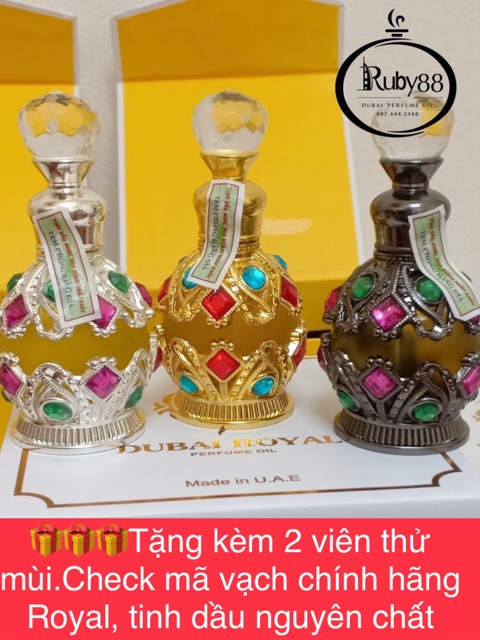 (CHÍNH HÃNG) 16ml Tinh dầu nước hoa hãng Dubai ROYAL nhập có giấy tờ mua hàng. | Thế Giới Skin Care