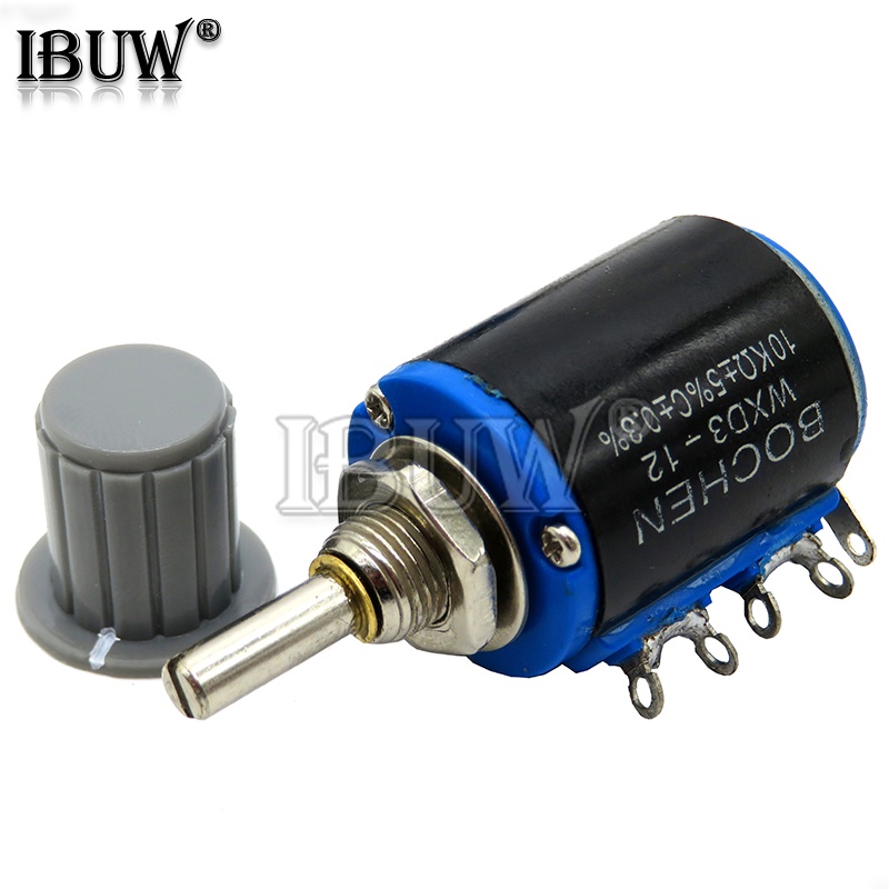 1 Bộ Vòng Đệm WXD3-12 1W 10K 4.7K 3.3K 2.2K 1K Kèm 1 Núm Vặn Màu Xám