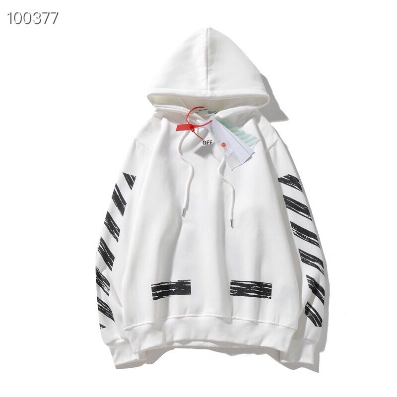 OFF WHITE Áo Hoodies Có Nón Dài Tay Thời Trang Nam Nữ