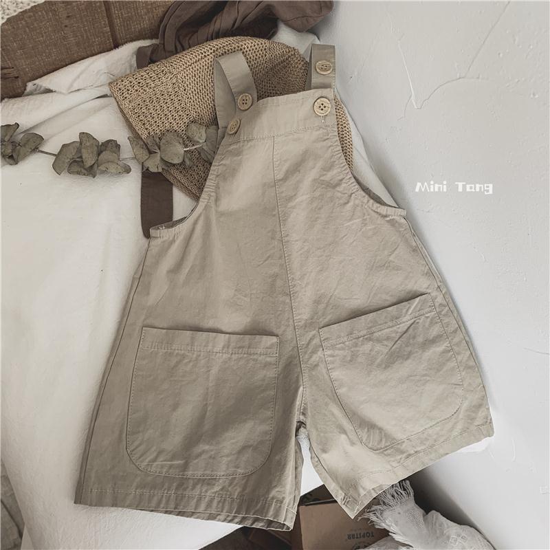 MNGRL Quần Yếm Ống Rộng Từ Cotton Mềm Mát Thoải Mái Mùa Hè Cho Bé Gái
