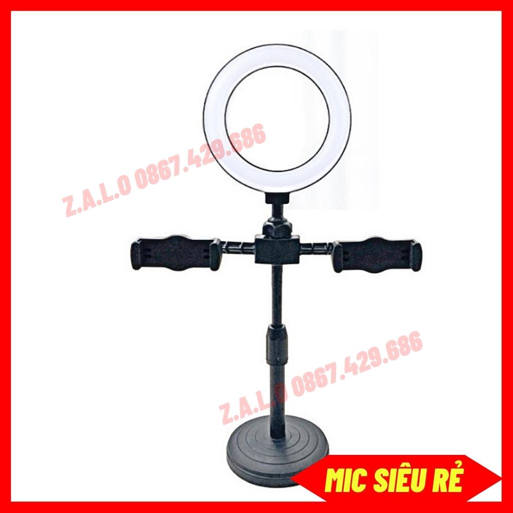 Đèn Live 3 Trong 1 Có Kẹp 2 Điện Thoại, Đèn Size 16cm Để Bàn Bán Hàng, Livestream, Học Online Siêu Chắc Chắn Và Tiện Lợi