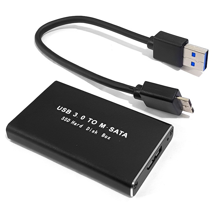 [Mã ELFLASH5 giảm 20K đơn 50K] Box SSD mSATA vỏ kim loại USB 3.0 BX26 BX41 BX03