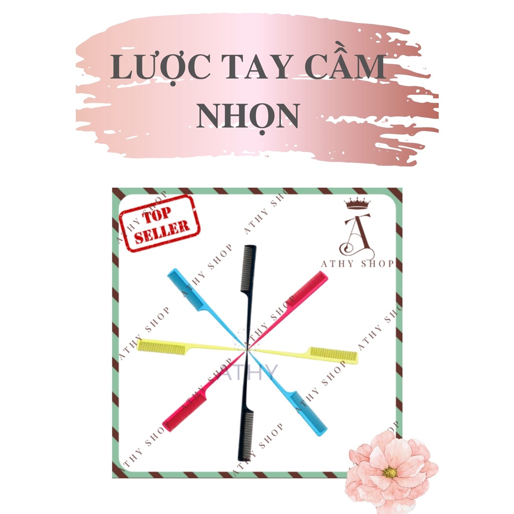 Lược chải tóc có tay cầm nhọn giúp tạo mẫu tóc, dụng cụ làm tóc chuyên nghiệp, lược nhựa rẽ tóc, hair comb giá rẻ